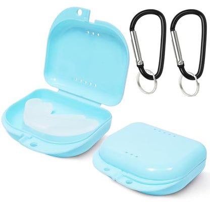 Retainer Case 2 Pack, Vented Mouth Guard & Aligner Case Holder - color: Bluish, size: Pack of 2