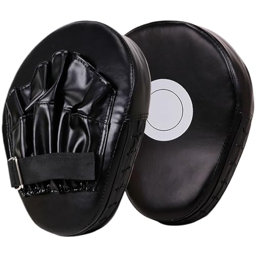 Boxing Pads Mitts, Leather Curved Focus Boxing Gloves, Shock-Resistant Thickened Punching Mitts, Taekwondo Equipment for Fighting or Striking Practice..