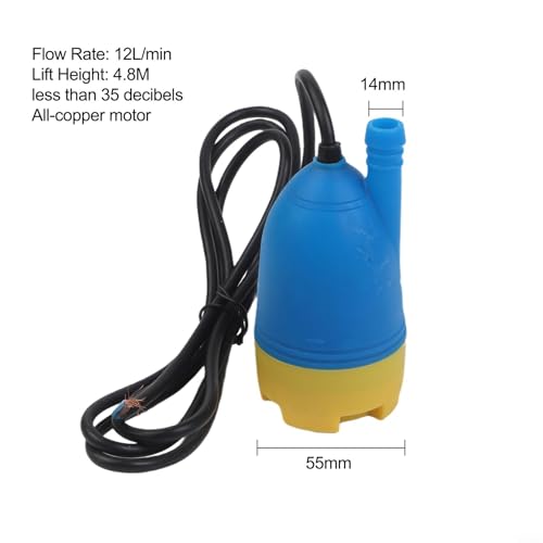 12V Self-Priming Water transfer Pump, Portable Submersible Utility Pump with Debris Filter for RV, Aquarium, Garden Pond, Swimming Pool