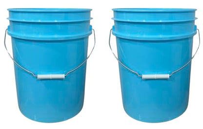 5 Gallon Premium HPDE Plastic Bucket - Made in USA Food Grade Storage Container, BPA Free All Purpose Pail (2, Aqua) - color: Aqua