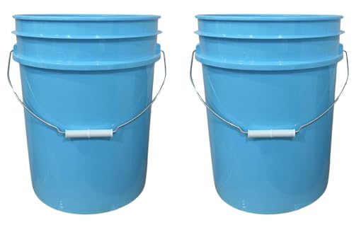 5 Gallon Premium HPDE Plastic Bucket - Made in USA Food Grade Storage Container, BPA Free All Purpose Pail (2, Aqua) - color: Aqua