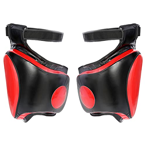 Kickboxing Thigh Pads， Muay Thai Boxing Leg Protector Guard | PU High Density Foam Shock Absorption Pads ，Adjustable Straps ， MMA, Punching, Taekwondo, Martial Arts Training Gear