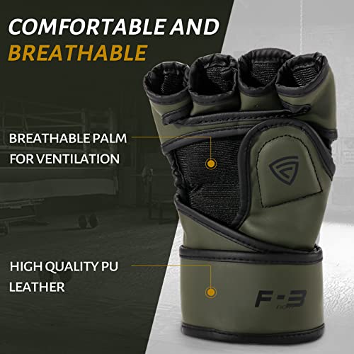 MMA Gloves for Sparring,Muay Thai,Training - color: Olive/Black, size: Medium