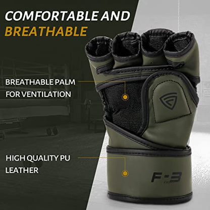 MMA Gloves for Sparring,Muay Thai,Training - color: Olive/Black, size: Medium