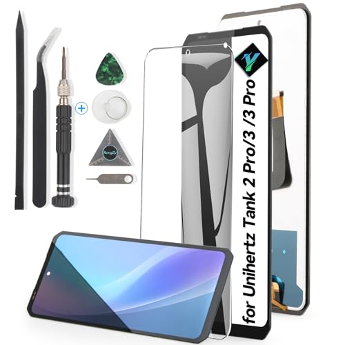 for Unihertz Tank 3/3 Pro Screen Replacement for Unihertz Tank 2 Pro LCD Display Touch Screen Digitizer Assembly Replacement with Tools(Black)