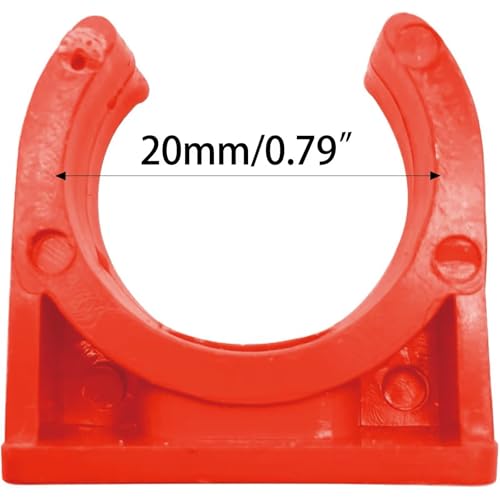 50 Pcs U-Shaped PVC Water Pipe Clamps Clips, U-Shaped Buckles Fit for 1/2" (20mm) Water Pipes,Water Supply and TV Trays Tubing Hose Hanger Support Pex Tubing （Red 20mm） - size: 20mm,50Pcs(Red)