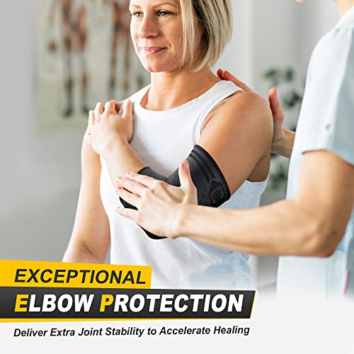 CAMBIVO 2 Pack Elbow Brace Compression Sleeve, Tennis & Golfer's Elbow - color: Black, size: Medium