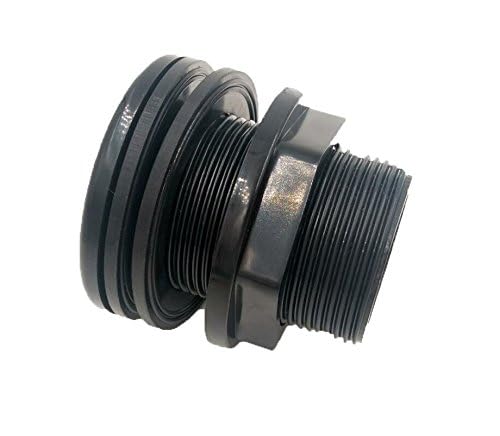 1" Bulkhead ABS Threaded x Threaded NPT Standard 2-Pair (4-Pack) NBR Rubber Gasket
