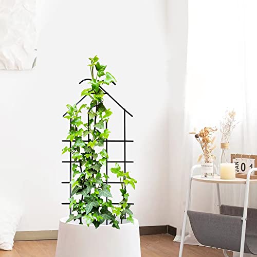 32" Metal Garden Trellis for Climbing Plants, 4 Pack Plant Trellis for Potted Plants, Indoor Outdoor Black Trellis for Vines, Flowers, Cucumbers, 13.4" Wide - size: 32 inch