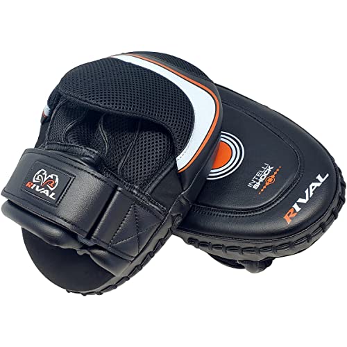 RIVAL Boxing RPM10 2.0 Intelli-Shock Punch Mitts - Bigger Punching Surface for Maximum Impact Absorption, Pre-Curved, Built-in Grip - color: Black