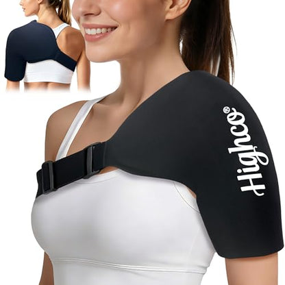 Shoulder Ice Pack Wrap for Rotator Cuff and Arm,Cold Compression for Relief - color: Large-black