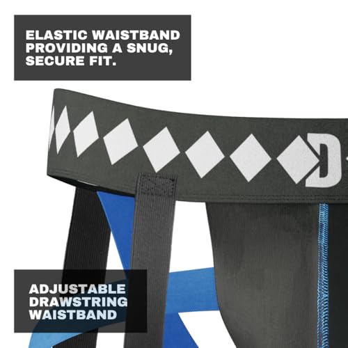 3-in-1 Hockey Garter Belt System - Complete with Athletic Cup, Garter, and Jock - Shift-Proof Groin Protection for Hockey Players & Goalies - size: Large