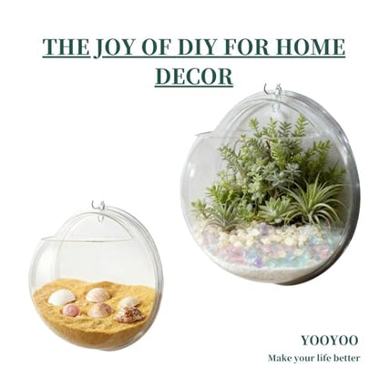 Creative Acrylic Hanging Wall Mounted Fish Tank, Hanging Bowl for Water Plants, Wall Fish Bubble Tank, Hydroponic Air Plant Flower Pot, Mini Aquarium Planter, Home Decor, Fake Plants Nail Stone Etc