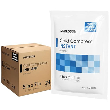 McKesson Instant Cold Packs, Pain Relief, Swelling, 5 x 7 in - size: 5 x 7 Inch (24 Count)