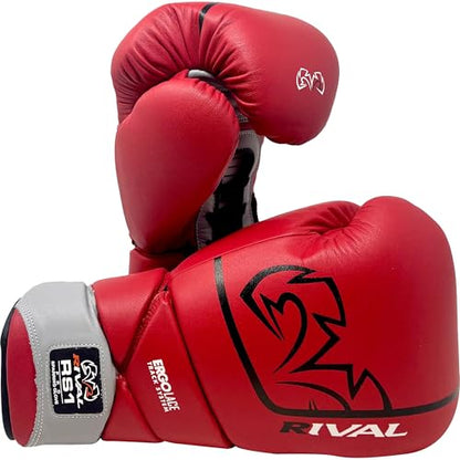 RIVAL Boxing RS1 Pro Sparring Gloves, 20th Anniversary Edition, Dynamic X-Shaped Lacing System with a 15 Degree Angled Lace Track - color: Red, size: 16 oz.
