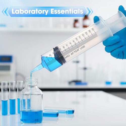 150ml Large Syringe for Thick Liquids, Plastic Syringe Without Needle for Scientific Labs, Industrial Fluid Transfer & Lubricant Dispensing, Individually Wrapped - style: 150cc