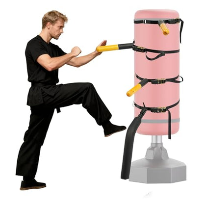 Wing Chun Dummy for Martial Arts Training, Wing Chun Wooden Man Pile, Kung Fu Trainer, Wall Mounted or Portable for Tree or Soft Object