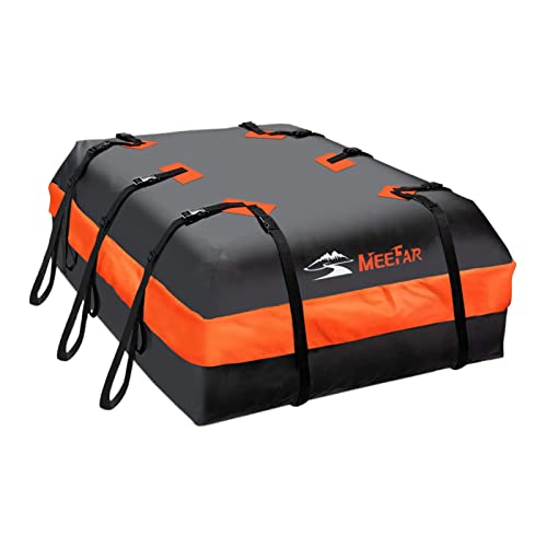 Car Roof Bag Rooftop Cargo Carrier Bag Waterproof 20 Cubic Feet roof Cargo | Soft Shell Luggage Bag for All Cars with/Without Rack,Includes Anti-Slip Mat, 10 Reinforced Straps, 6 Door Hooks, Lock - size: 20 Cubic Feet