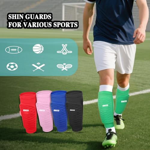 Soccer Shin Guards for Kids Adult, Calf Compression Sleeve - color: Blue, size: Small
