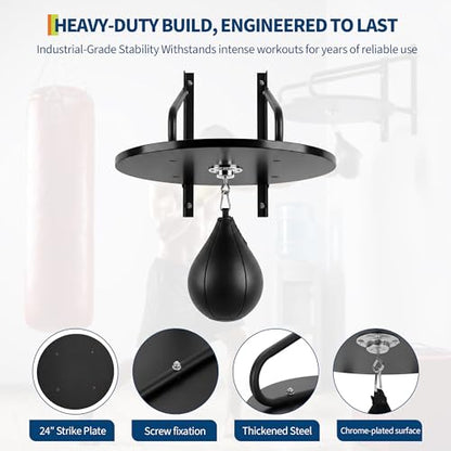 Garvee 24 Inch Adjustable Speed Bag Platform, Heavy Duty Wall Mount Boxing Trainer with 360° Swivel for Home Gym Workout
