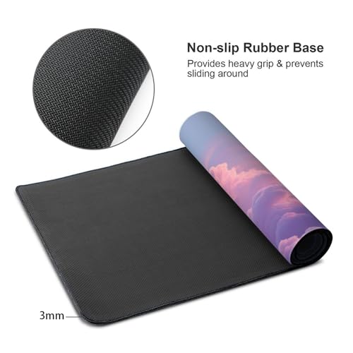 XXL Gaming Mouse Pad, Water-Resistant & Stitched Edges - Large Anime Style Mousepad for Desk - Gamer Accessories, Big Full Deskpad Mat， Game Mousepads Deskmat， 35.4 x 15.7 inch - color: Cloud