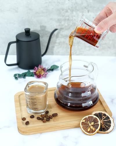 Shot Glasses Measuring Cup Set 2PACK Espresso Shot Glasses Liquid Heavy Glass 2oz/60ml, Father's Day(Red) - color: 2 Pack-ZRed