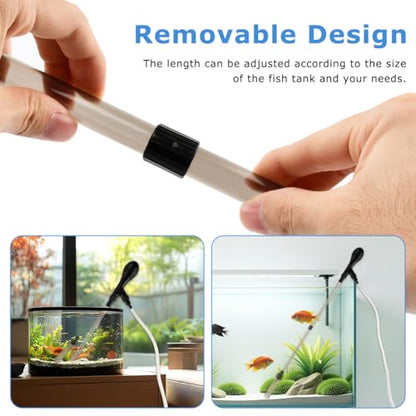 Aquarium Siphon Pump Gravel Cleaner - 80GPH Powerful Fish Tank Vacuum Gravels Cleaning Kit,Manual Water Changer with Air Push Button, for Aquarium Water Changer, Sand Cleaner