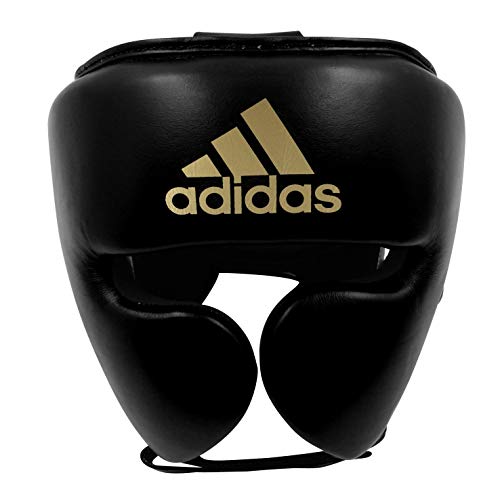 adidas Adistar Pro Boxing Headguard - for Men, Women, Unisex - color: BLACK/GOLD, size: Small