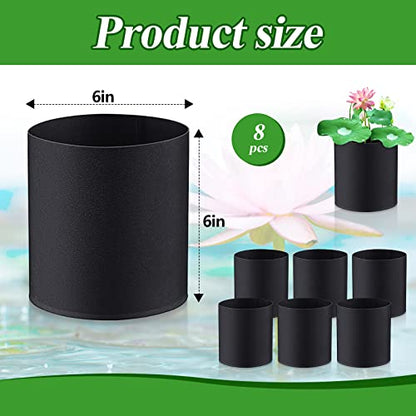 8 Pcs Aquatic Plant Pots for Pond, Pond Plant Baskets Heavy Duty Fabric Pots for Garden, Aquatic Plants, Bog Plants, Water Lily, Lotus, Flower(6 x 6 Inch)