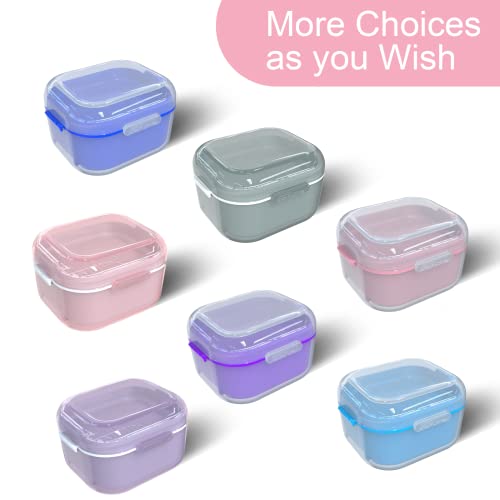 ARGOMAX Denture Cup with Strainer and Tray, Pink - color: Pink Shell+white Inner Tray