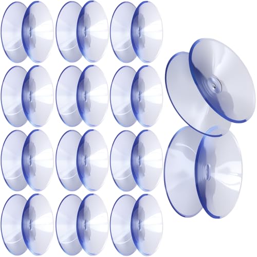 14 Pack Clear Double Sided Suction Cups, 1.2in PVC Small Suction Cups Sucker Pads, Window Sucker Pads Spacers for Glass Furniture Table Mirrors Bathroom