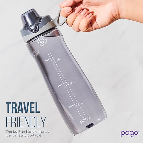 Pogo BPA-Free Tritan Plastic Water Bottle with Chug Lid, 18 Oz, Grey - color: Grey, size: 18 Ounces