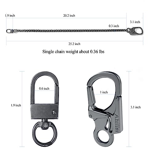 Ahiller Heavy Duty Key Wallet Chains for Men Biker - color: Gunmetal-bk-2p