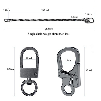 Ahiller Heavy Duty Key Wallet Chains for Men Biker - color: Gunmetal-bk-2p