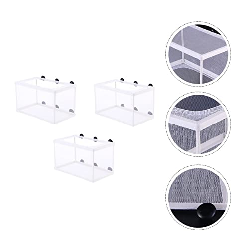 FOMIYES 3pcs Isolation Box Network for Fish Tank Small Fishing Net Suction Cup Fish Brooder