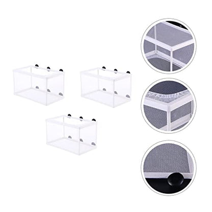 FOMIYES 3pcs Isolation Box Network for Fish Tank Small Fishing Net Suction Cup Fish Brooder