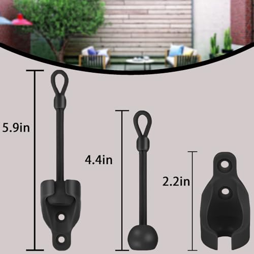 Coolaroo Outdoor Roller Shade Replacement Parts Universal Blind Brackets & End Caps for Shade Mounting Hardware Kit（2set，Black） - color: Black
