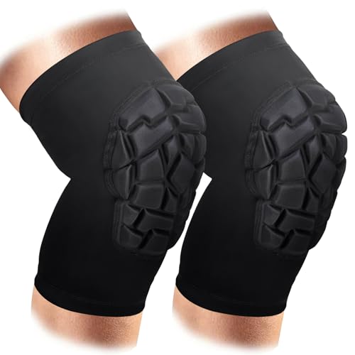 Wanlvhu Knee Pads Wrestling Short Compression Knee Sleeve, 2 Pcs Basketball Volleyball Football Knee Pads Sleeve for Youth Adult Kids (Black, X-Large) - size: X-Large