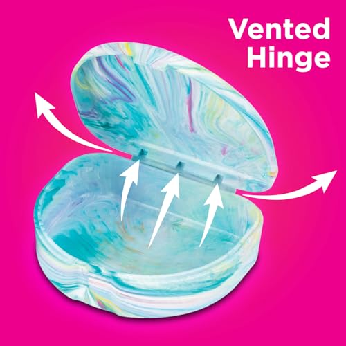 Practicon Vibrant Marble Retainer Cases, Clear Aligner Case, Dental Orthodontic Retainer Boxes, Mouth Guard Holder, 6 Pack - color: Vibrant