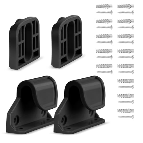 Retractable Baby Gate Replacement Parts, 55" W x 33" H Retractable Baby Gate Extensions (Including 2 x Latches + 2 x Brackets + 1 Set of Screws) for Retractable Gate (Black)
