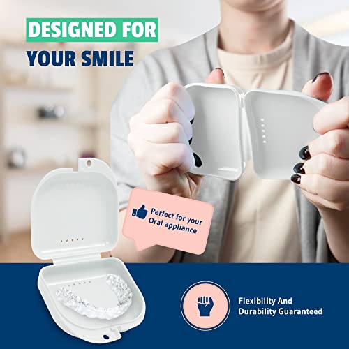 Retainer Case 2 Pack, Vented Mouth Guard & Aligner Case Holder - color: White, size: Pack of 2
