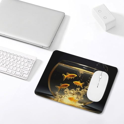 Mousepad Fish in Fish Tank MouseMats with Non-Slip Base MousePads for Man Woman Computer Desktop Protection Mat Desk Mat with Stitched Edges - size: 7.9"x9.4"