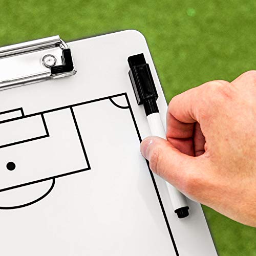 FORZA Coaching Whiteboard Marker Pens Set – Dry Erase Markers with Fine and Medium Tips, Magnetic Markers with Eraser, Fast Dry Low Odor Ink for Sports Coaching Boards & Teachers (Fine Tip [10 Pack])