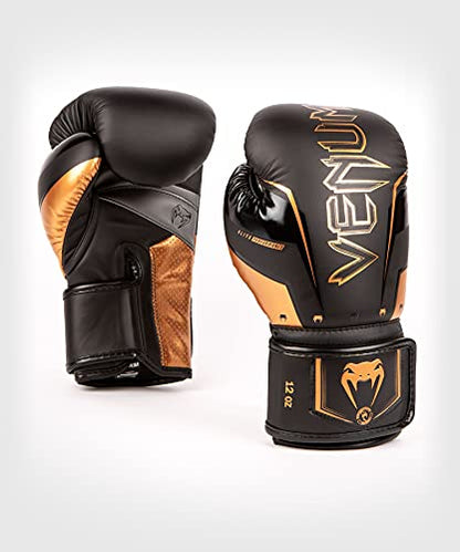 Venum Elite Evo Boxhandschuhe - color: Black/Bronze, size: 12 oz