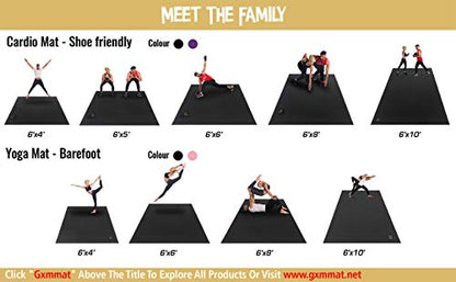 GXMMAT Large Exercise Mat 6'x4'/6'x5'/6'x6'(7mm) - color: Grey Cool, size: 6*6 FT