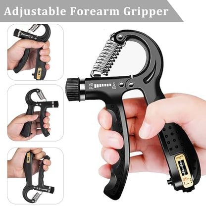 Hand Grip Strengthener Kit 5 Pack Adjustable Finger Forearm Hand Exerciser