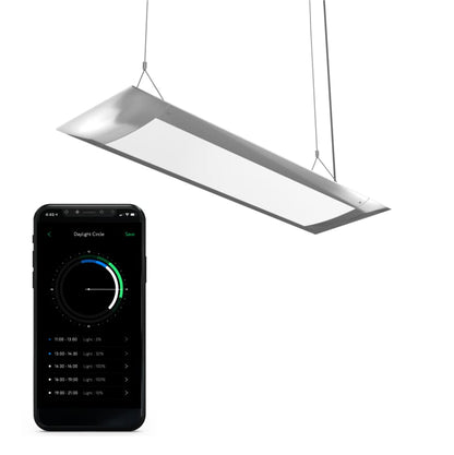 Flat One+ 24 in 24/7 Cycle Aquarium Light, Blue White Full Spectrum Colorfull LED Light, Fish Tank Light Brightness Dimmable & Color Temperature APP Controlled, Sunrise & Sunset, Pendant Style