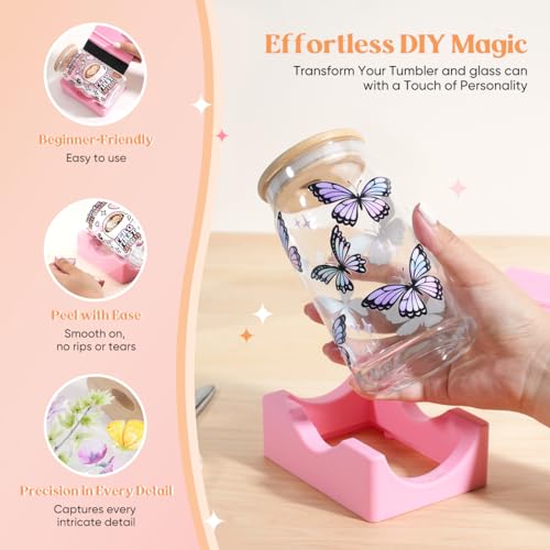 10 Sheets UV DTF Cup Wraps for 16 oz- Coffee Theme UV DTF Stickers, 1 Sheet Mysterious Pattern Transfer, Rub on Transfers Stickers for 16 oz Libbey Glasses Crafting - style: Coffee