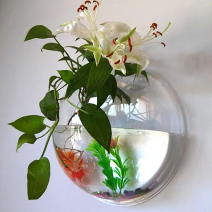 Wall Fish Bowl Wall Fish Bubble Hanging Clear Acrylic Betta Fish for Tank Wall Mounted Aquarium Wall Plant Planter Aquariums Tanks