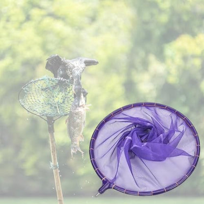 Menolana Fishing Net Fish Landing Nets Boating Freshwater Lightweight Easy Storage Soft Foldable Fast Fishing Landing Net - color: Purple S